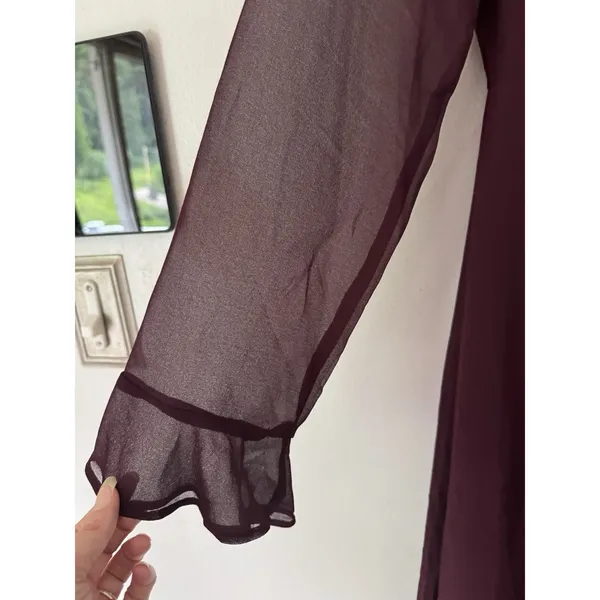 ASTR The Label Purple Chiffon Tie Neck Midi Dress Size Medium - Image 7