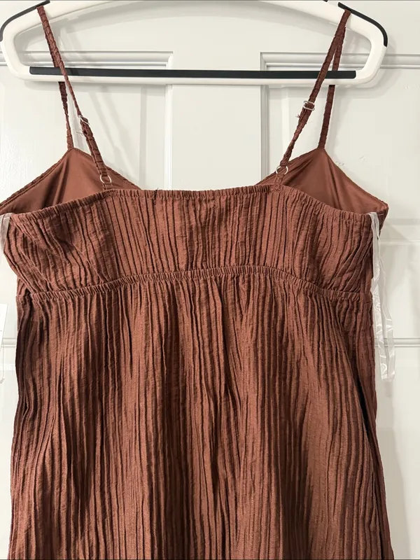 Madden NYC Women's Flyaway Brown Sleeveless Long Front-Slit Tunic Top Size M - Image 9
