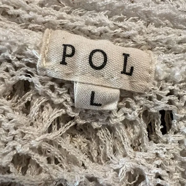 Pol Women’s Crochet Top Large‎ Cover Up Oversized Flawed - Image 3