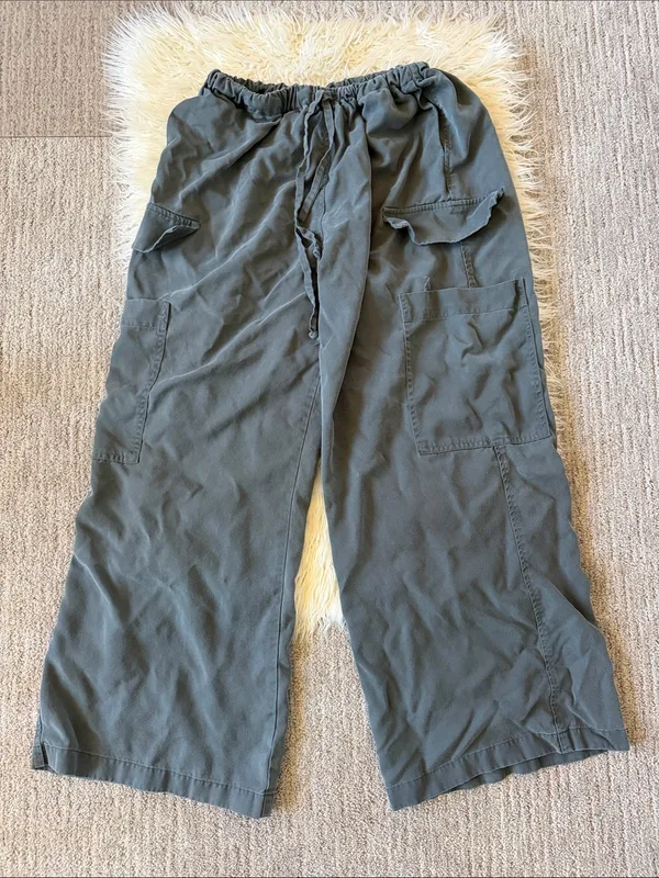 Ethan Tie Waist Twill Cargo Pants in Slate - Image 3