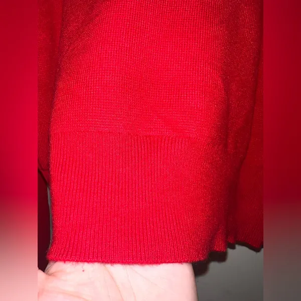 Abercrombie & Fitch Red Mock‎ Neck Heavy Knit Sweater Size L - Image 5