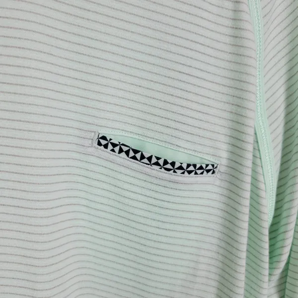 Lululemon Weightless Shirt @M Green Striped Crew Neck Pullover Lightweight Sheer Size undefined - Image 7