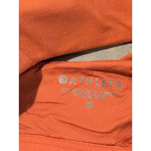 Athleta Orange Strappy Sports Bra Medium Athletic Workout Yoga Fitness‎ - Image 3