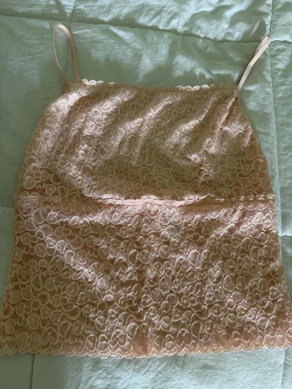 Pink heart lace cami Size M - Image 6