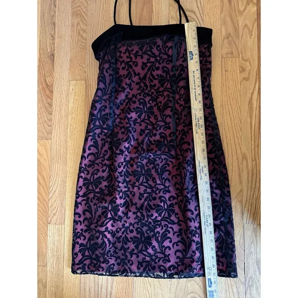 Vtg dress size 10 burnout velvet whimsigoth dark‎ romantic vamp Red Black Hoco - Image 7