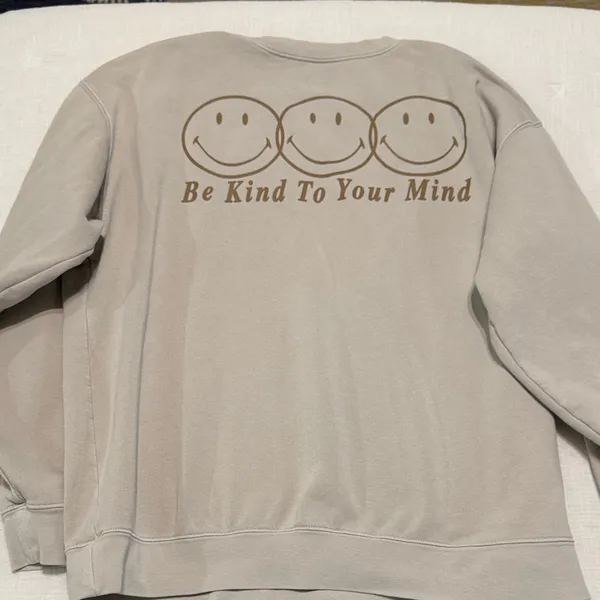 PacSun Cream Smiley Crewneck Sweater - Image 8