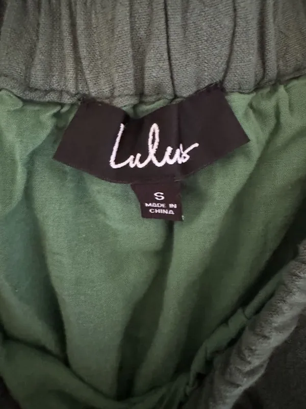 Lulus Size S Al Fresco Evenings Olive Green Off-the-Shoulder Shift Dress - Image 5