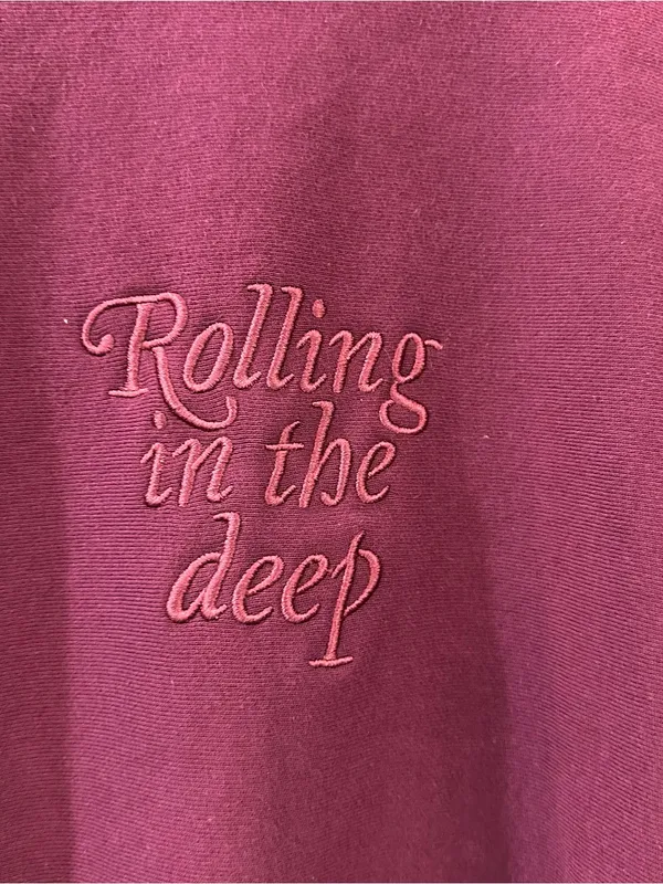 Adele Rolling In The Deep Embroidered‎ Crewneck Sweatshirt Burgundy Size M Merch - Image 5
