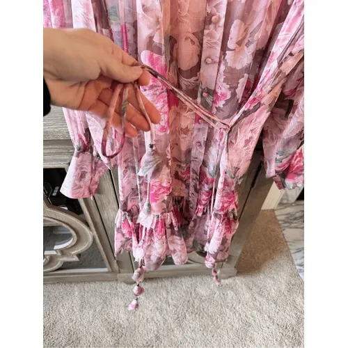Alex Marie Floral Ruffle Mini Dress Womens‎ Pink Size 6 - Image 6