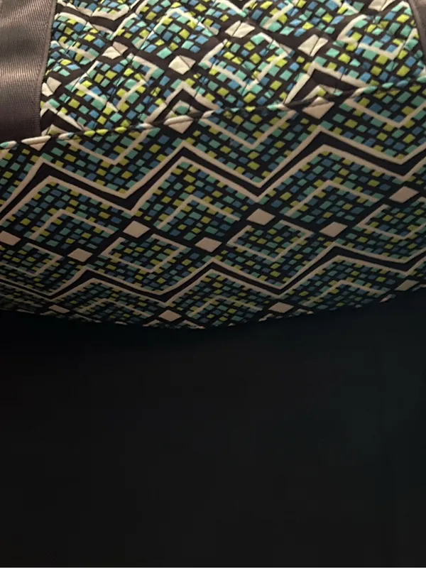 Vera Bradley Rainforest Geometric Multicolor Duffel Bag with Brown Straps - Image 13