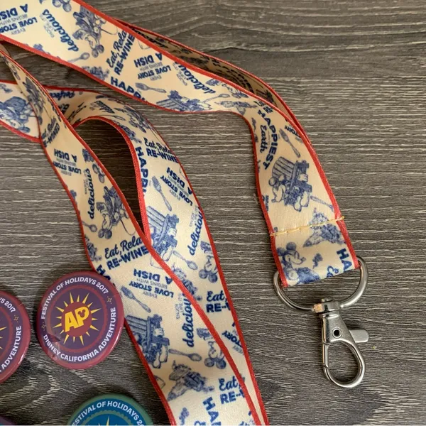 Disney Disneyland DCA Annual Passholder Festival Food Wine Holidays Lanyard Pin Set - Image 6