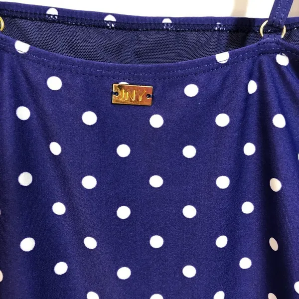 Jones New York Blue Polka Dot One Piece Swimsuit Size Medium - Image 3