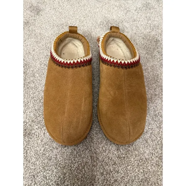 Fitory Women's Suede Leather Flat Short Casual Mini Slipper Boot, Sz 10 - Image 3