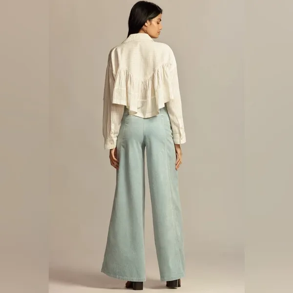 NWT Anthropologie Shine Corduroy Palazzo Pants Size 4 - Image 2