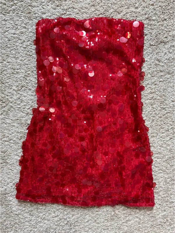 Abercrombie Scarlett strapless sequin mini dress - Image 4