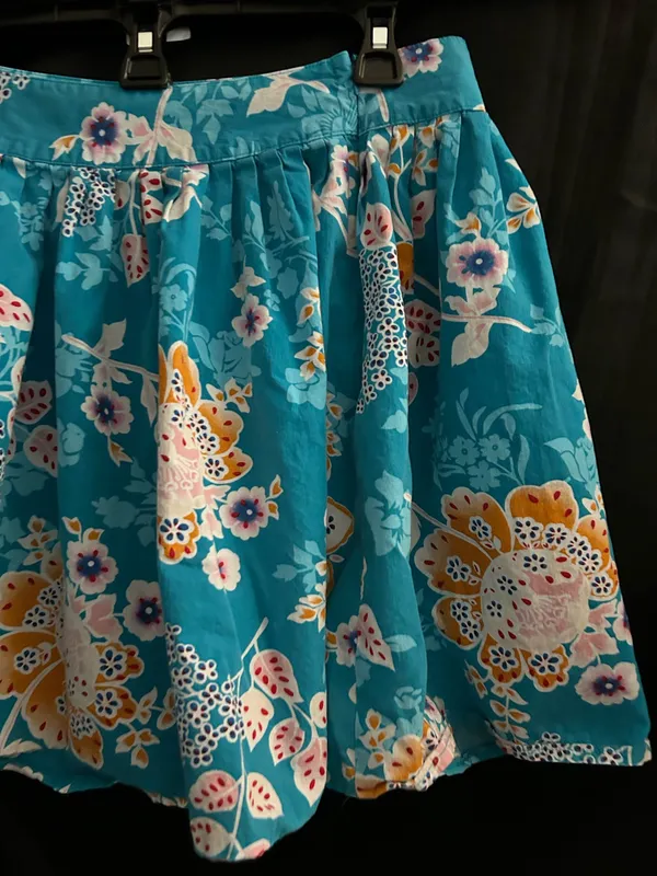 Wet Seal Teal Blue Floral Circle Mini Skirt MD - Image 5