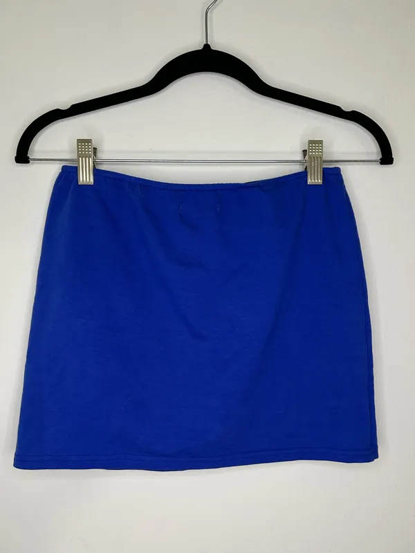 NWT Edikted Blue Cotten Blend Y2K Mini Skirt Size Medium - Image 2