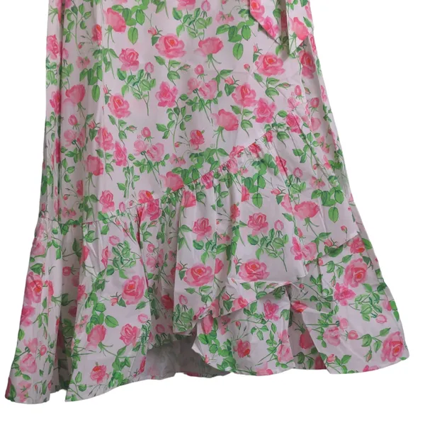 Hill House The Mirabel Skirt Pink Roses Wrap Midi Cotton XS New - Image 6