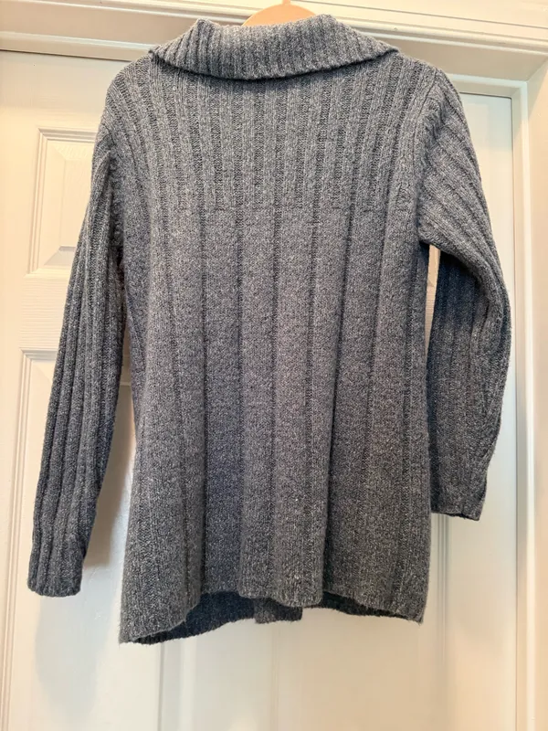 Beverly Hills Polo Club Cozy Oversized Knit Half-Zip Sweater, grey blue - Image 2