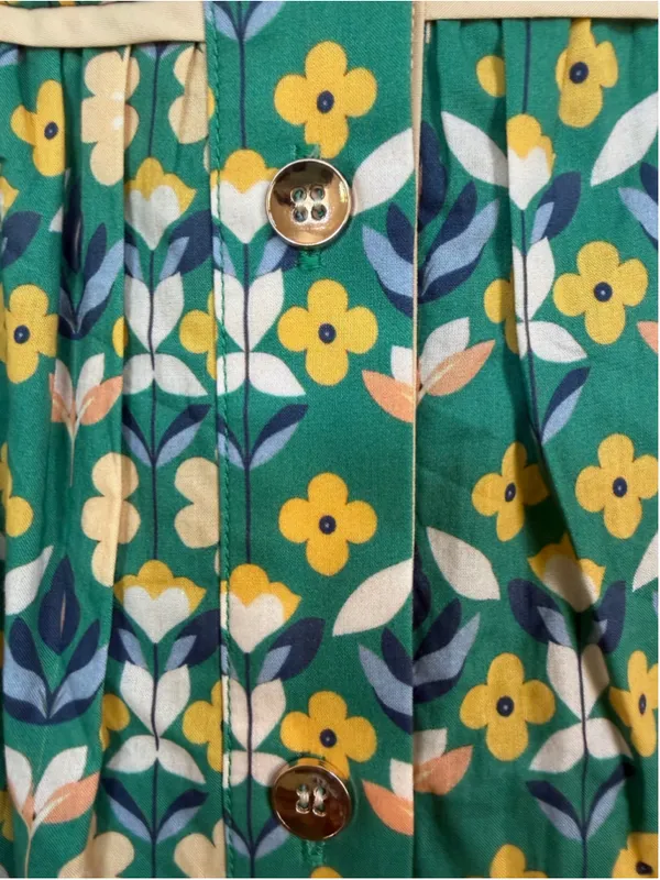 Entro Garden Floral Print Mini Dress in Green Size S - Image 5