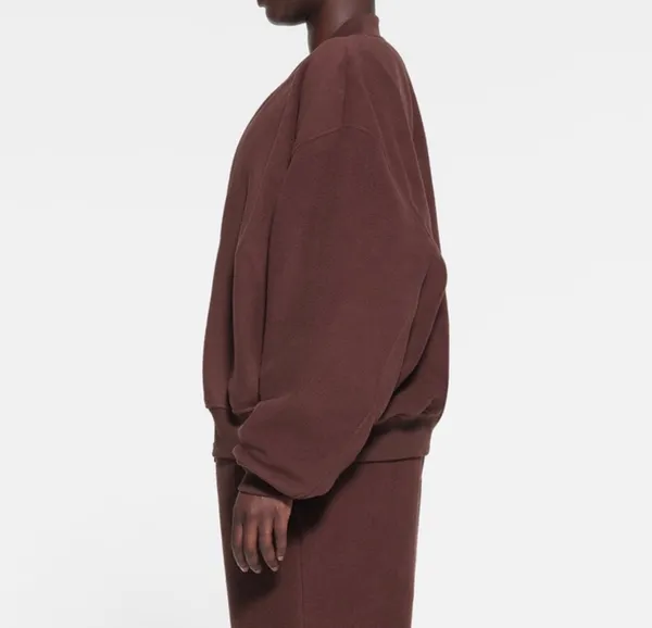 SKIMS FLEECE LOUNGE JACKET 'COCOA' - Image 8