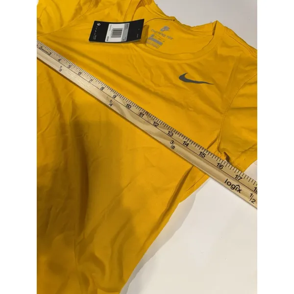 Nike Dri-FIT Women's XS Yellow Short Sleeve Solid Polyester T-Shirt (F43) - Image 5