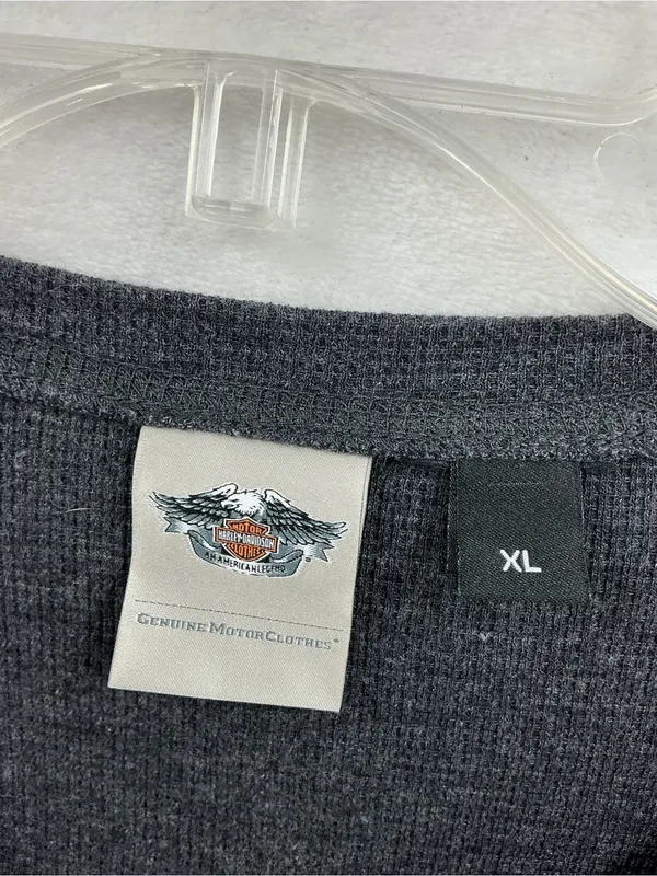 Harley-Davidson Women's Dark Charcoal Long-Sleeve Logo Tee - Image 3