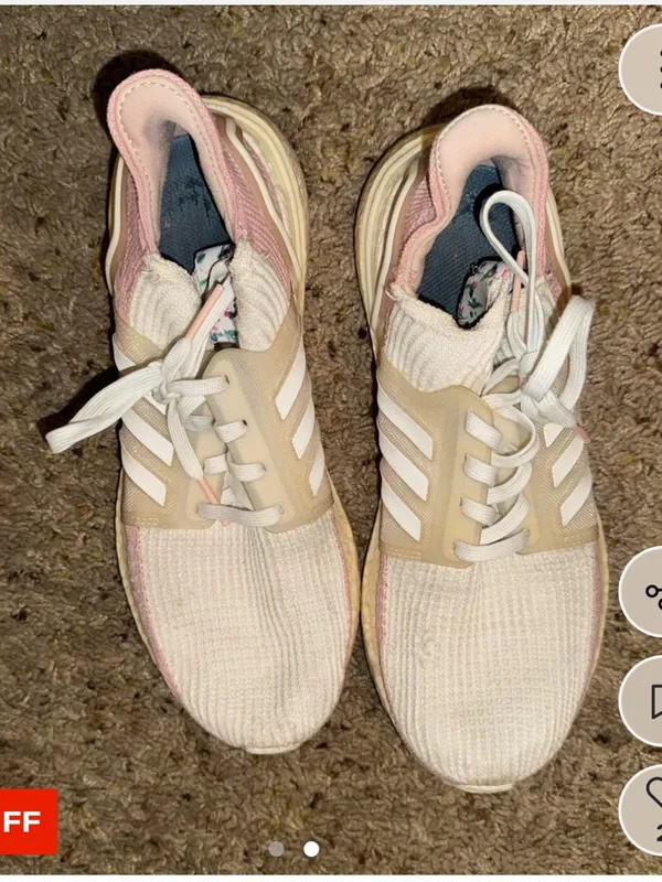 adidas Women's Ultra Boost Sneakers in Pink and White - Image 2