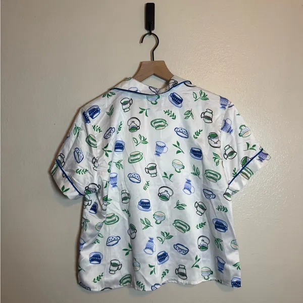 Kate Spade Cropped Pajama Set‎ in Coffee Cup Print - Image 6