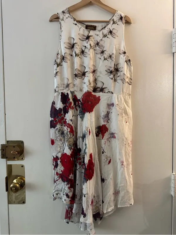 Anthropologie Varun Bahl Floral Levu Swing Dress Size L Sleeveless Hi-low - Image 3