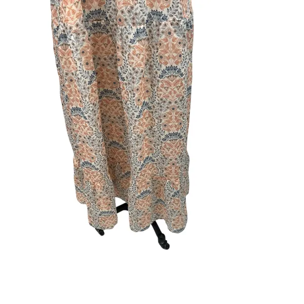 Ivy City Co. Nora Maxi Dress Floral Print Smocked Orange Blue‎ Plus Size 1X - Image 8
