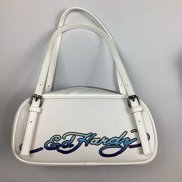 Ed Hardy Satchel Bag Butterfly & Skull White Backround NEW! Retail $80 - Image 6