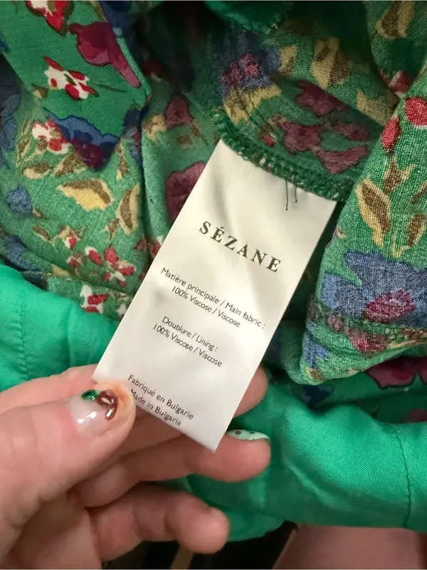 Sezane new with tags Penelope Green Floral Jumpsuit Size US 12 - Image 9