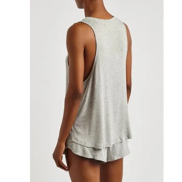 Eberjey Elon Ribbed Jersey Pajama Top Grey Sz M NWOT NEW $81 - Image 2