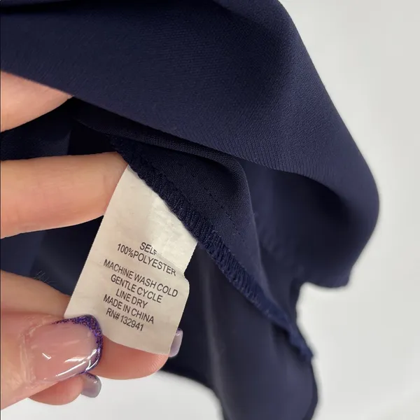 Amanda Uprichard Venus Dress Faux-Wrap small navy blue - Image 4