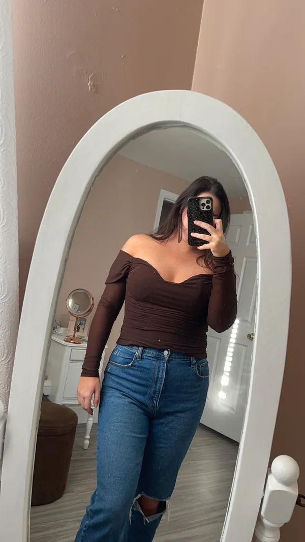 Revolve Brown Off The Sleeves Top - Image 3
