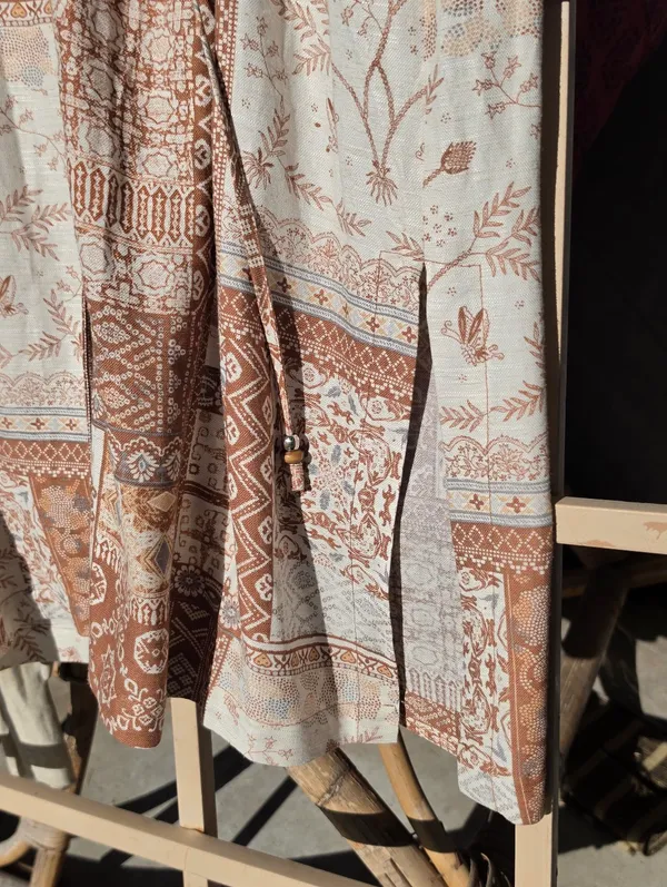 NWT Jane + Delancey Linen Blend Western Print Style Midi Dress Small - Image 5