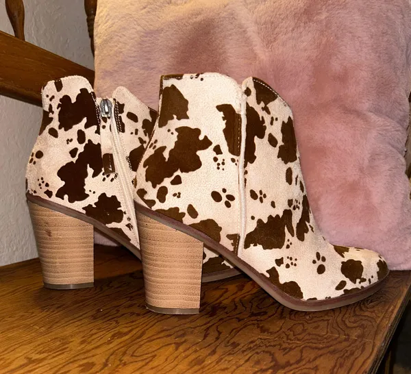 Maurice's Feaux Cow Print Booties - Image 2