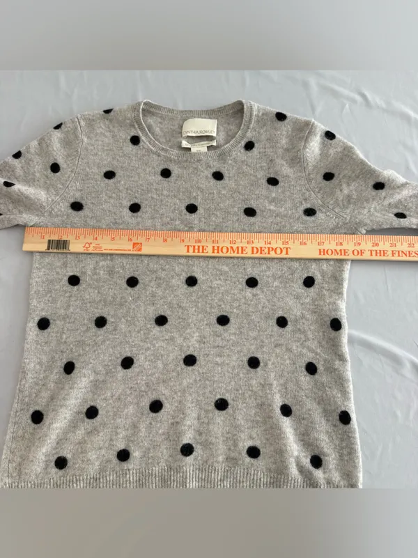 Cynthia Rowley 100%‎ cashmere polka dot sweater M - Image 4