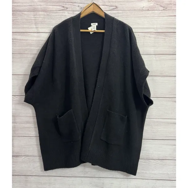 Aerie Women's Black Knit Cardigan Poncho Sweater Size SMALL OVERSIZED - Image 7