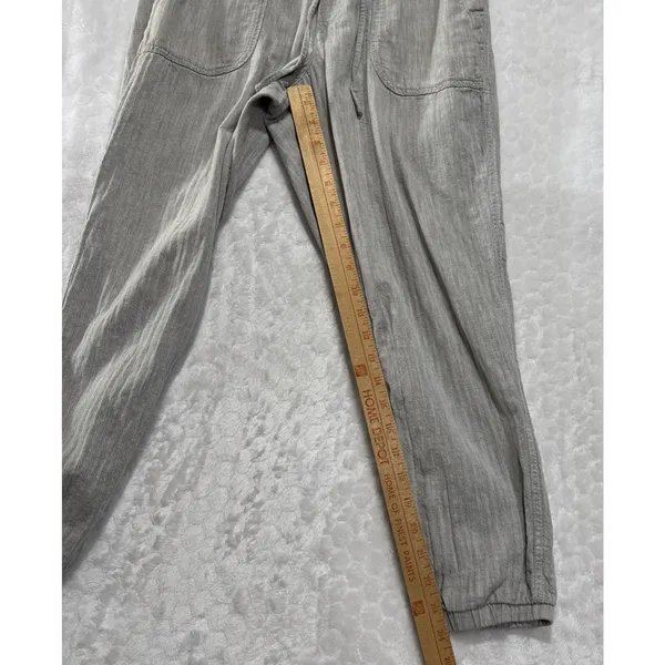 Gap Gray Chambray Utility Joggers Womens Size M Textured Casual Pants 24" Inseam - Image 8