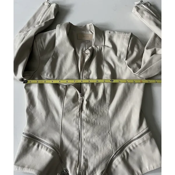 Blank NYC Faux Leather Moto Jacket Cream Small - Image 8