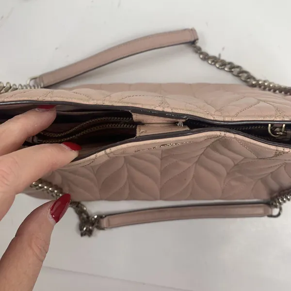 Kate Spade Large Shoulder Bag Briar Lane Quilted Emelyn Pink Leather Gold Chain - Image 8