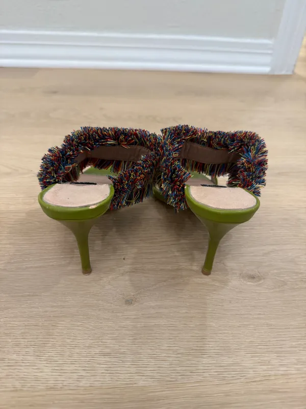 Zac Posen Multicolor Fringe Green Heels - Image 5