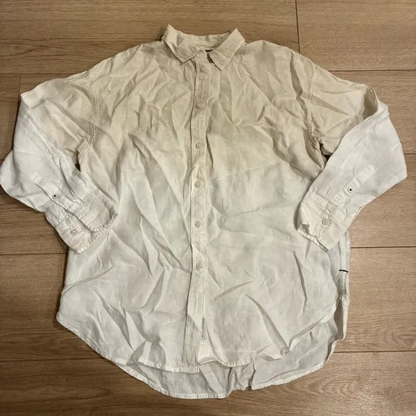 J. Crew Women’s Relaxed Fit Dip Dyed Baird McNutt Irish Linen Shirt Size S - Image 2