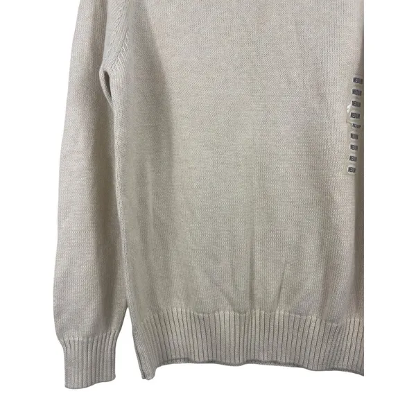 Jeanne Pierre Cream Light Beige Mock Neck Pullover Knit Sweater M NWT - Image 5