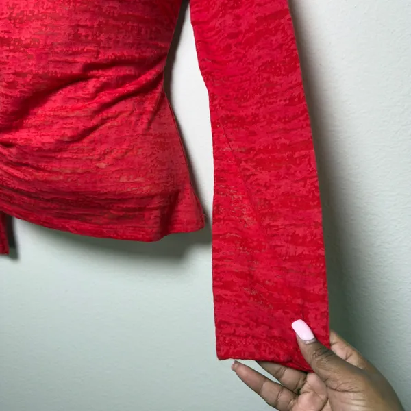 Splash y2k Women‎ Cyber Grunge Sheer Top XL Red Mall Goth V-Neck - Image 15