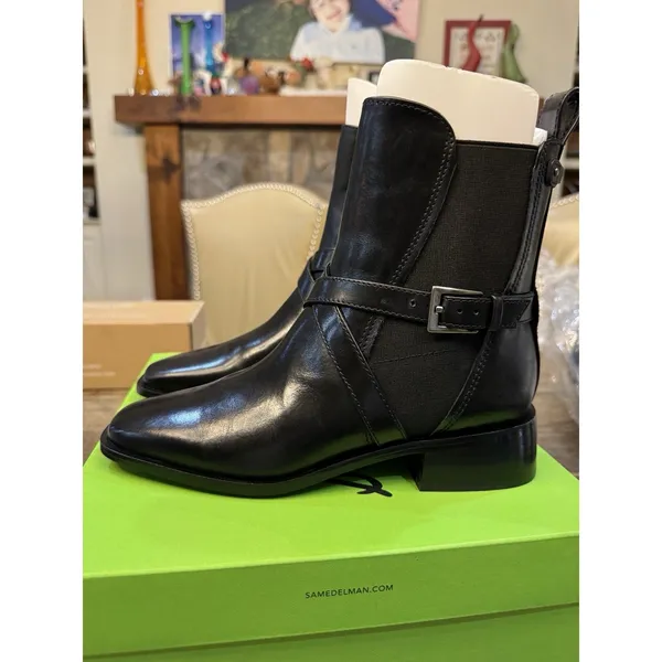 Sam Edelman Women's Tanner Ankle Boot Black Size‎ 6.5 Decorative Strap Buckle - Image 3