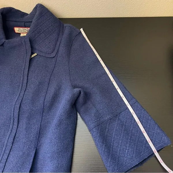 Beyond Threads Alpaca Wool Cardigan Zip Up Sweater Blue Women’s‎ Medium Peru - Image 12