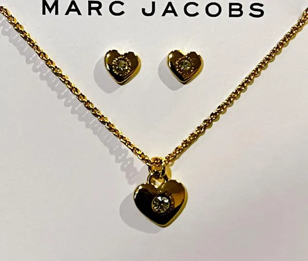 $120 Retail: NWT Marc Jacobs Heart Stud Earrings and Necklace Set - Image 2